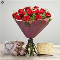 Luxury Dozen Red Rose Gift Set