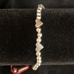 Silver plated double heart bracelet