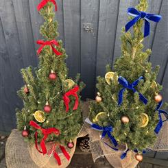 Christmas Tree with Lights and Bows